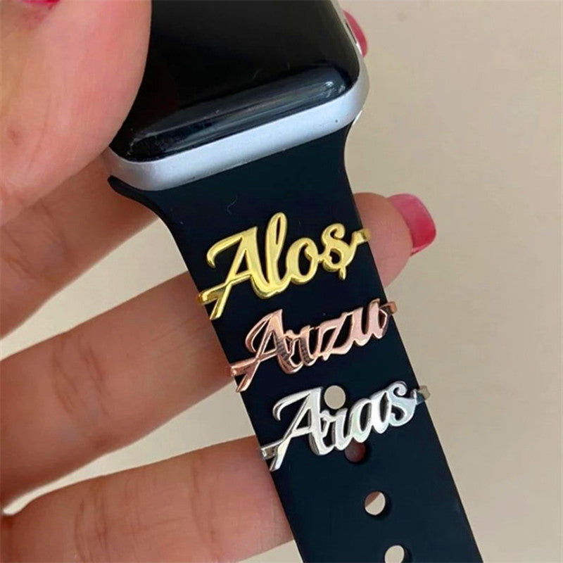 Stainless Steel Name Nameplate Creative Personalized Watch Band Custom English Letters Ornament Stainless Steel Name Nameplate Creative Personalized Watch Band Custom English Letters Ornament